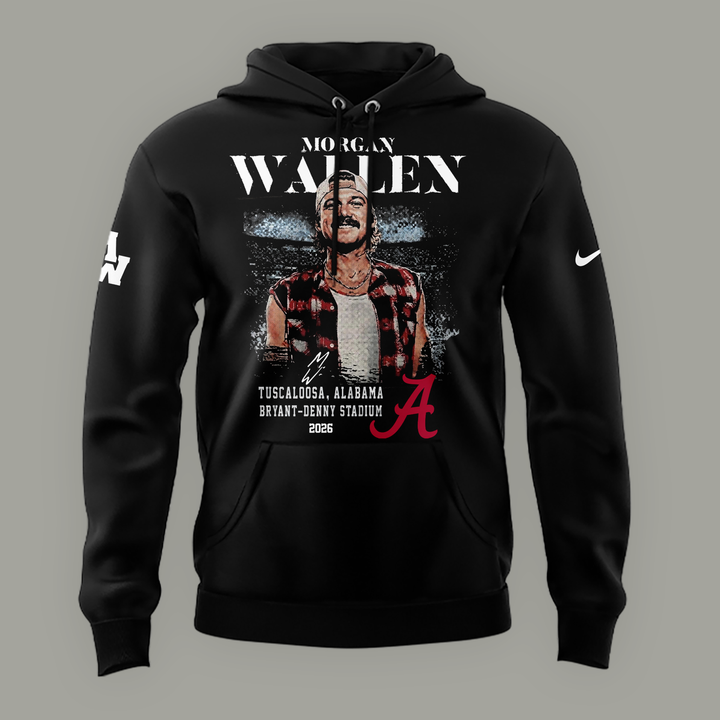 Exclusive Morgan Wallen x Alabama Football "Still The Problem Tour 2026" Bryant–Denny Stadium Hoodie for fans!