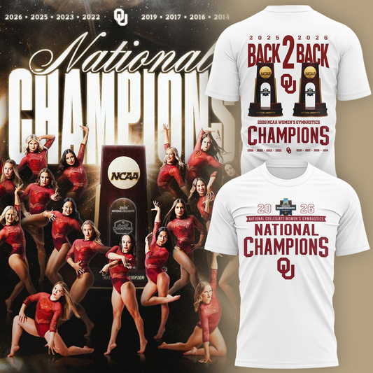 Oklahoma Women's Gymnastics 2026 NCAA National Champions T-Shirt
