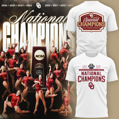 Oklahoma Women's Gymnastics 2026 NCAA National Champions T-Shirt