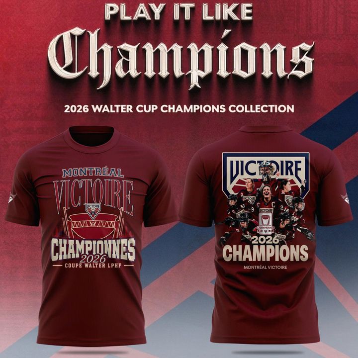 Adult & Kids Montreal Victoire 2026 Champions Locker Room Burgundy T-Shirt