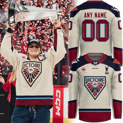 Adult & Kids Montreal Victoire 2026 Walter Cup Champions Sand Jersey (Custom Name & Number)