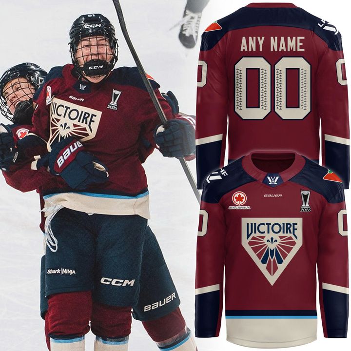 Adult & Kids Montreal Victoire 2026 Walter Cup Champions Burgundy Jersey (Custom Name & Number)