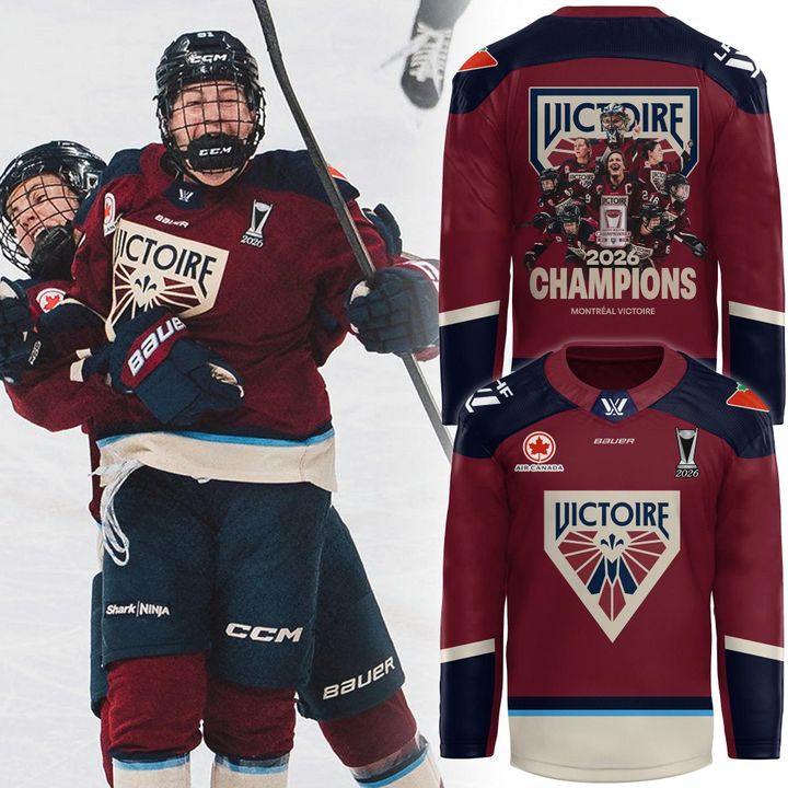 Adult & Kids Montreal Victoire 2026 Walter Cup Champions Burgundy Hockey Jersey