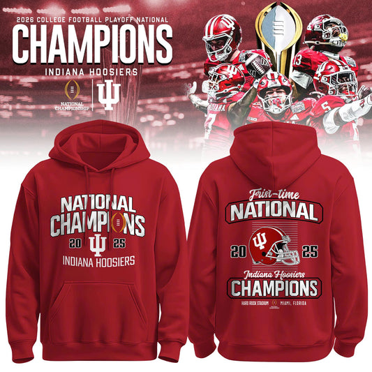 _ .Indiana Hoosiers College Football Playoff 2025 National Champions Hoodie – Cardinal