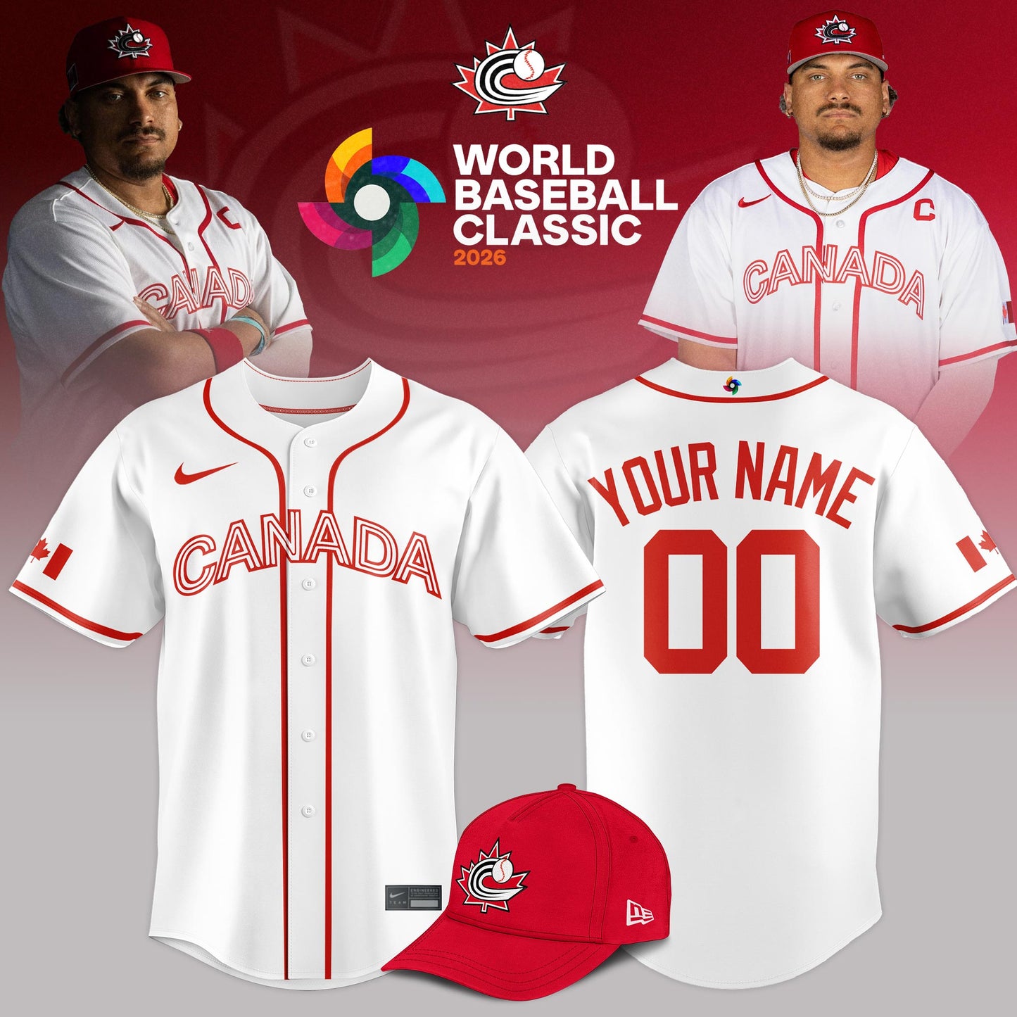 Canada Baseball 2026 World Baseball Classic Custom Jersey – White