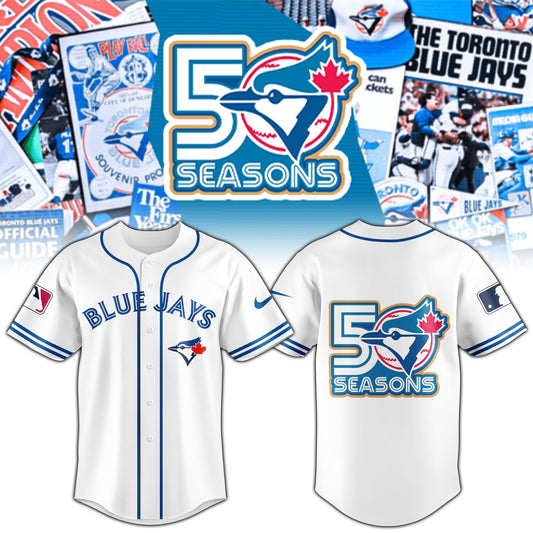.Toronto Blue Jays x 50th Anniversary Commemorative Jersey  White | Limited Edition