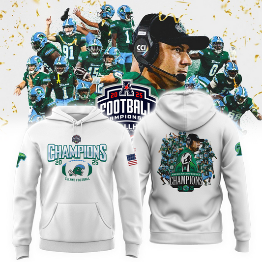 _Tulane Football 2025 American Conference Champs Hoodie