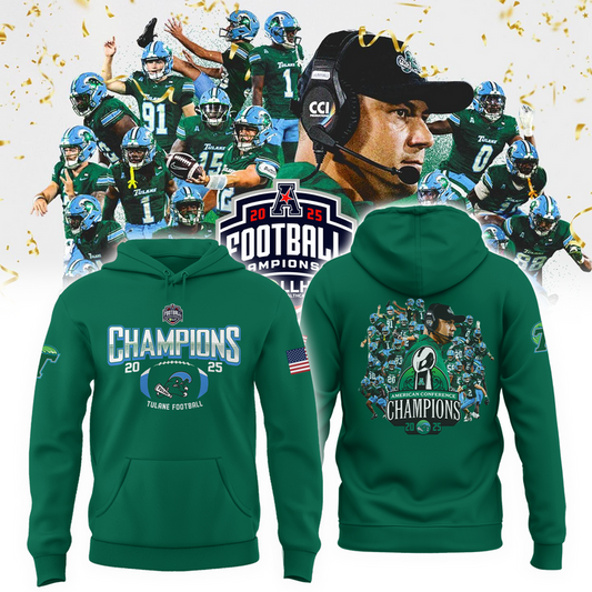 _Tulane Football 2025 American Conference Champs Hoodie
