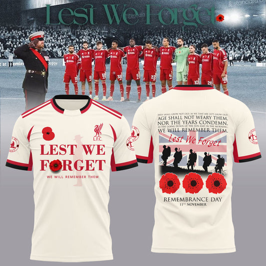 🌺 Liverpool FC 🌺 Lest We Forget 2025 Limited Edition Combo TShirt