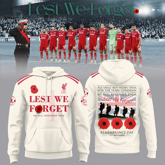 🌺 Liverpool FC 🌺 Lest We Forget 2025 Limited Edition Combo Hoodie