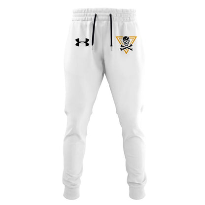 15. Men’s Under Armour White Navy Midshipmen 2024 Rivalry Shield Fleece Pullover Hoodie