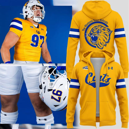 Special 2025 GOLD RUSH Montana State Football Zip Hoodie | MT41