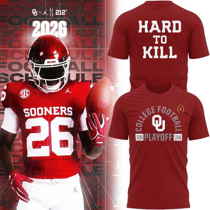 2025 "Hard To Kill" Oklahoma Sooners Play Off Red T-Shirt
