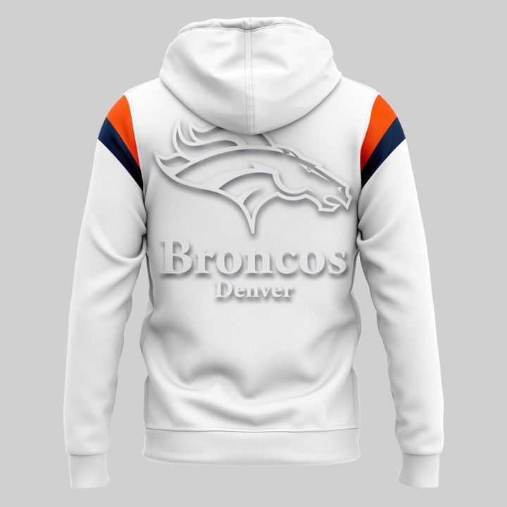 Denver Broncos White Out Pullover Hoodie