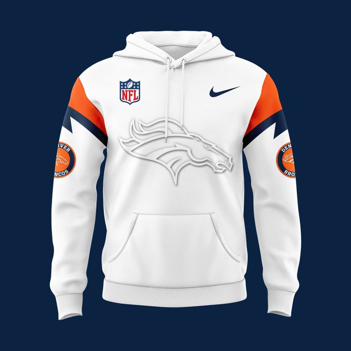 Denver Broncos White Out Pullover Hoodie 2025
