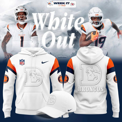 2025 Denver Broncos White Out Pullover Limited Edition Hoodie