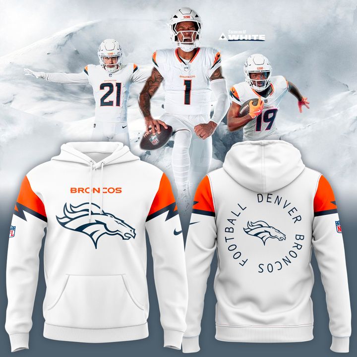 Denver Broncos Mile High City White Hoodie