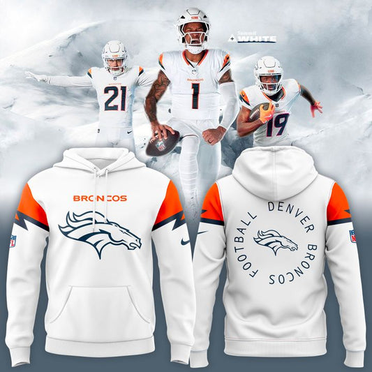 Denver Broncos Mile High City White Hoodie
