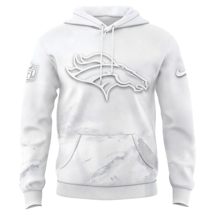 Limited Editions Denver Broncos '' White Out '' 2025 Hoodie