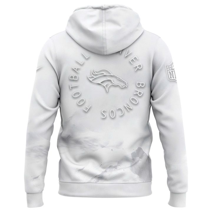 Limited Editions Denver Broncos '' White Out '' 2025 Hoodie
