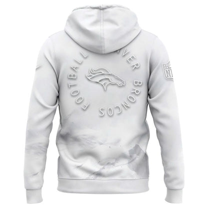 Limited Editions Denver Broncos '' White Out '' 2025 Hoodie