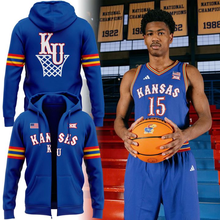 Kansas Jayhawks Basketball Retro 1988 Uniform Zip Hoodie - Limited Edition