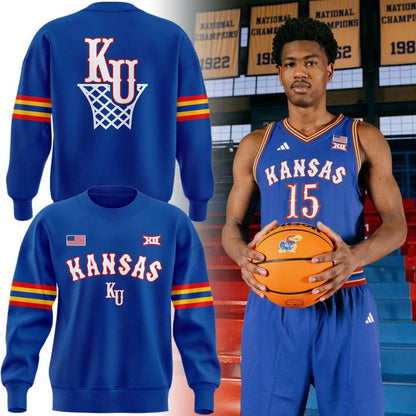 Kansas Jayhawks Basketball Retro 1988 Uniform Sweatshirt - Limited Edition