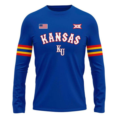 Kansas Jayhawks Basketball Retro 1988 Uniform Long Sleeve Shirt - Limited Edition