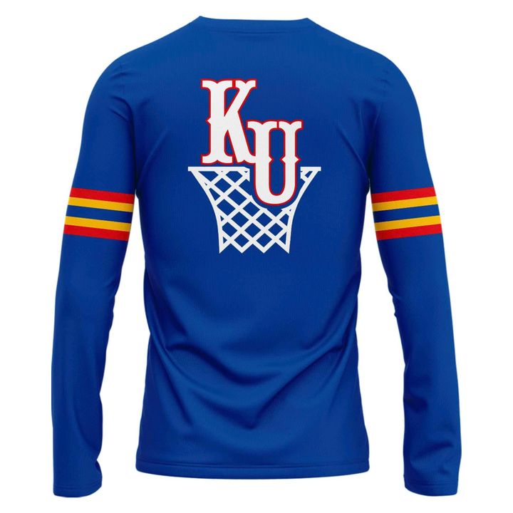 Kansas Jayhawks Basketball Retro 1988 Uniform Long Sleeve Shirt - Limited Edition