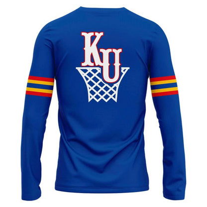 Kansas Jayhawks Basketball Retro 1988 Uniform Long Sleeve Shirt - Limited Edition