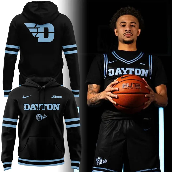 Dayton Basketball 𝑺𝒕𝒆𝒂𝒍𝒕𝒉 𝑩𝒍𝒂𝒄𝒌 Uniform Hoodie - Limited Edition