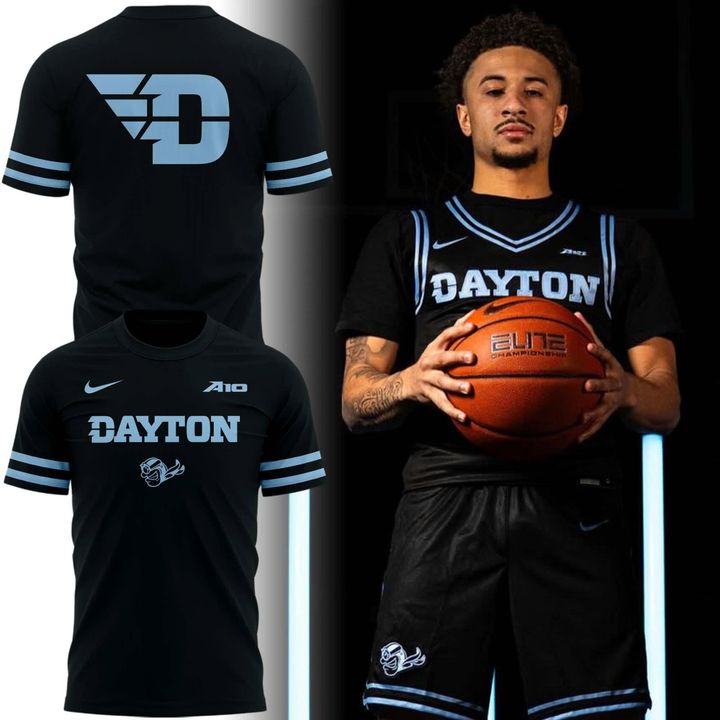 Dayton Basketball 𝑺𝒕𝒆𝒂𝒍𝒕𝒉 𝑩𝒍𝒂𝒄𝒌 Uniform T-Shirt - Limited Edition