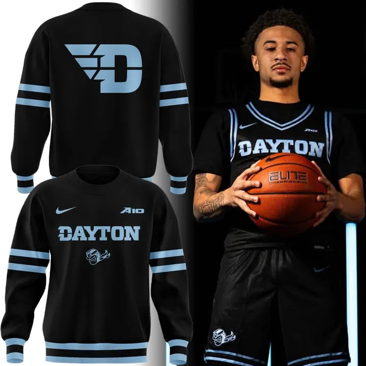 Dayton Basketball 𝑺𝒕𝒆𝒂𝒍𝒕𝒉 𝑩𝒍𝒂𝒄𝒌 Uniform Sweatshirt - Limited Edition