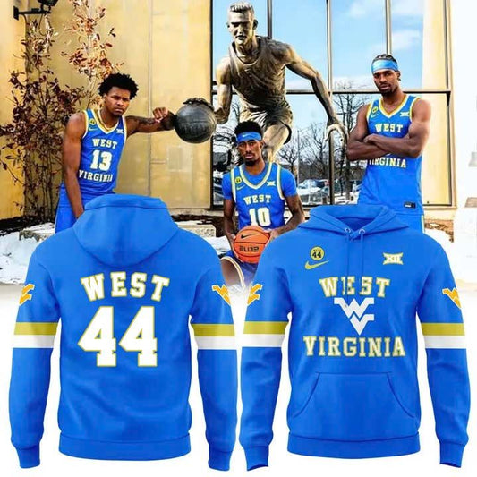 3. West Virginia Mountaineers men's basketball Jerry West 44 unisex Hoodie