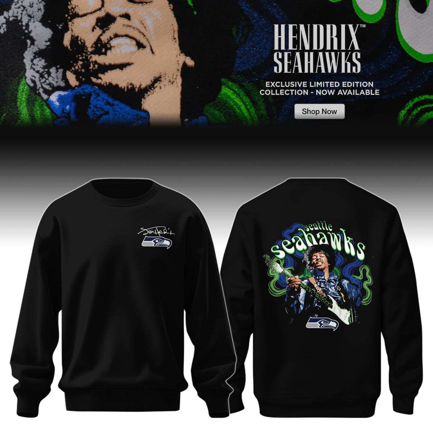 .Seahawks Collection x Jimi Hendrix™ Limited Sweatshirt, Selling Out Fast