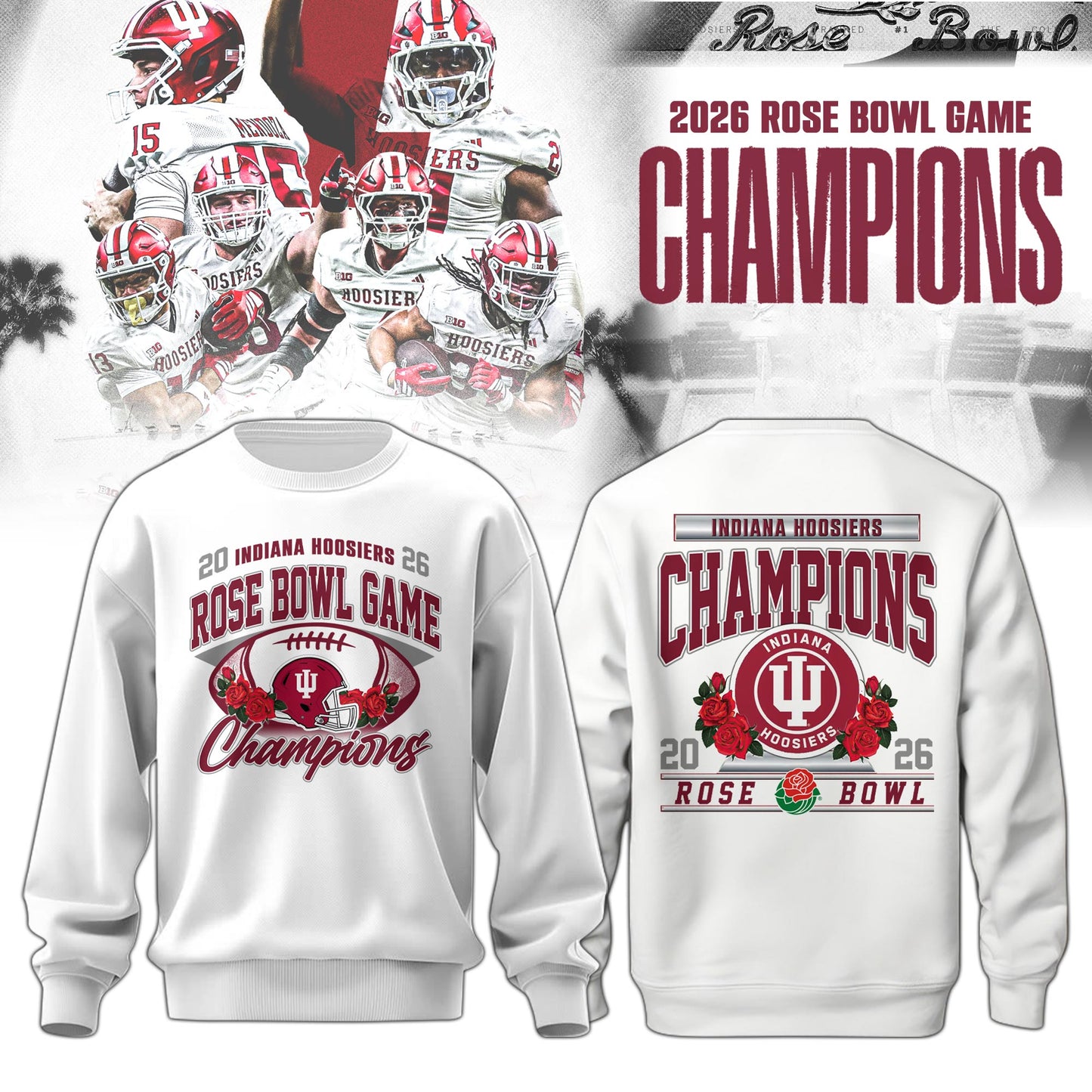 , IU 2026 Rose Bowl Champions Sweatshirt Limited Edition 3