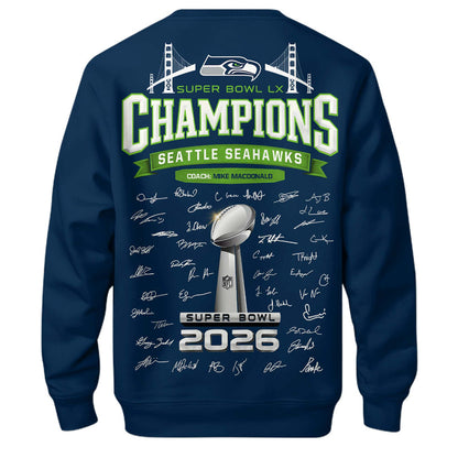 Seattle Seahawks Super Bowl LX Champions Limited Edition Sweatshirt