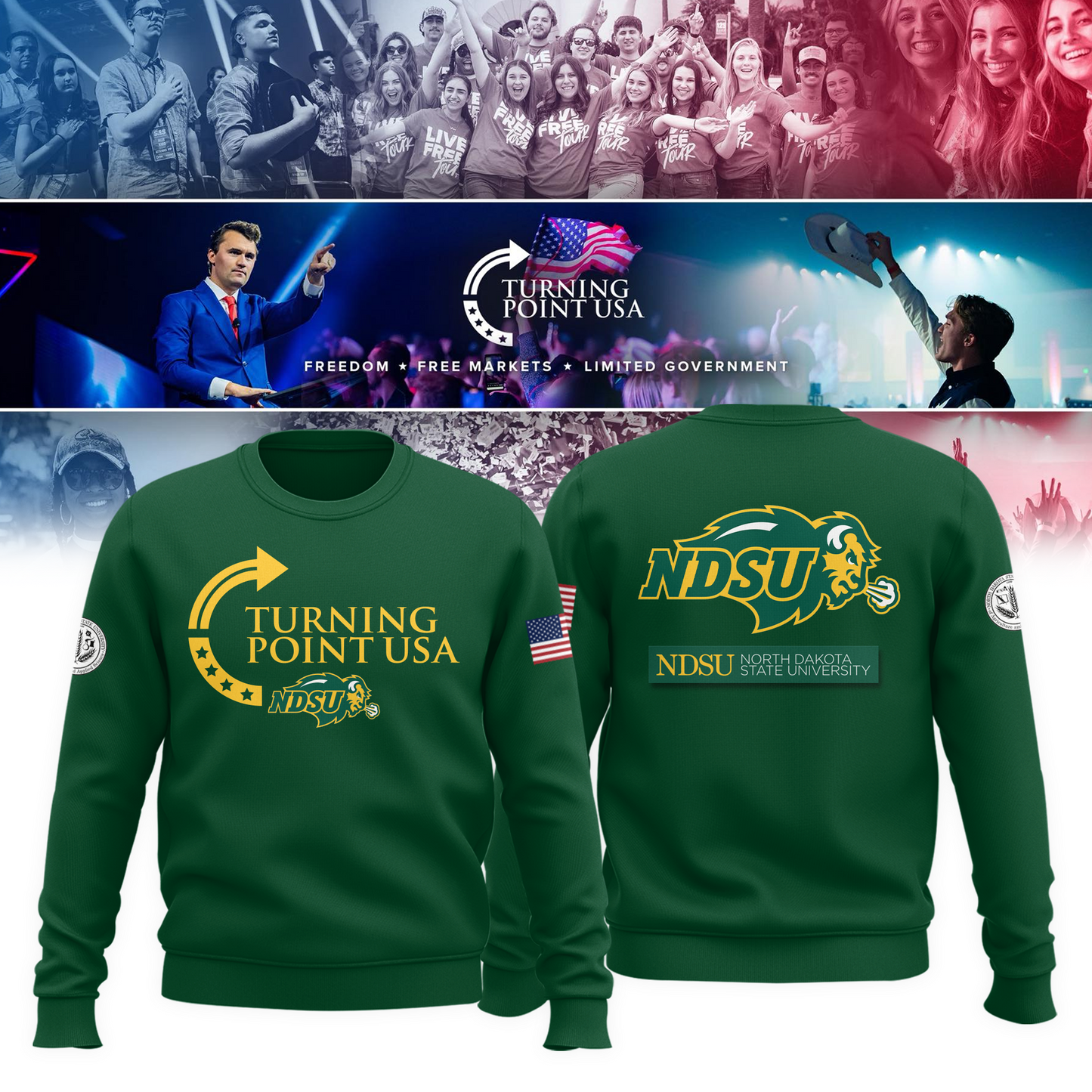 North Dakota State University Freedom Sweatshirt