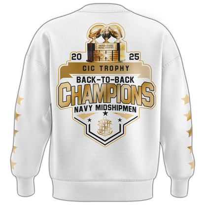 .Navy Midshipmen Special Back to Back CIC trophy Champions 2025 Sweatshirt #2