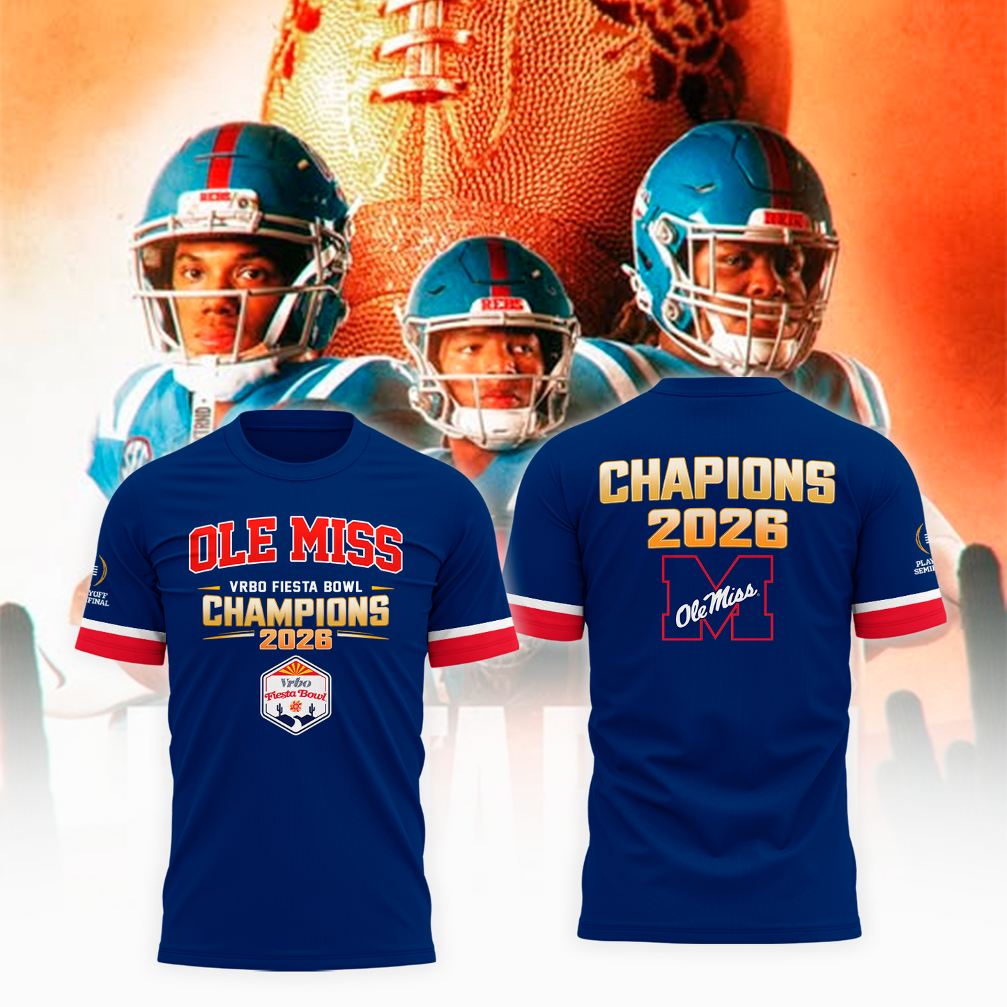 Ole Miss Rebels 2026 VRBO FIESTA BOWL Champions T-shirt