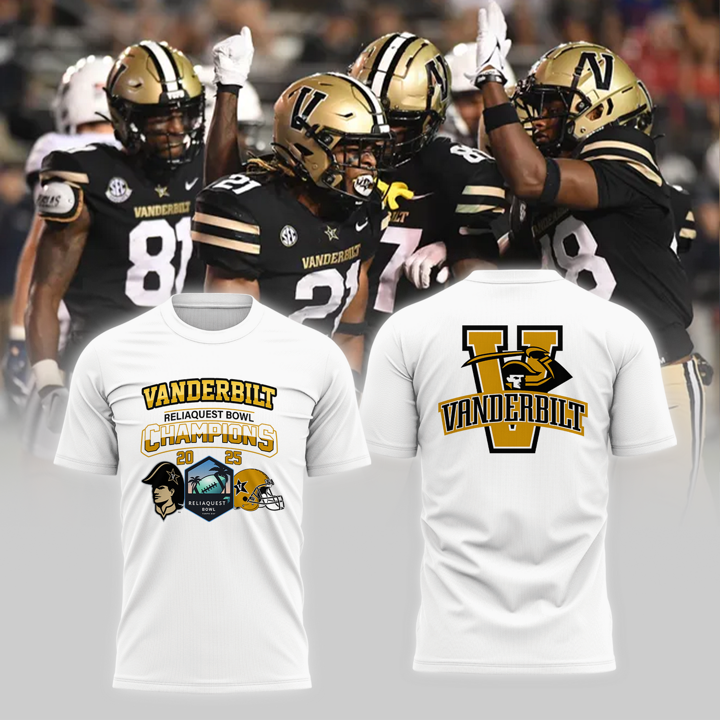 VANDERBILT 2025 RELIAQUEST BOWL Champions TShirt Limited Edition