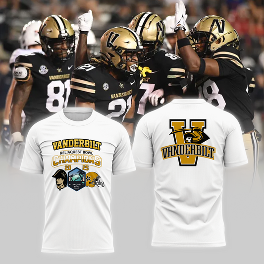VANDERBILT 2025 RELIAQUEST BOWL Champions TShirt Limited Edition