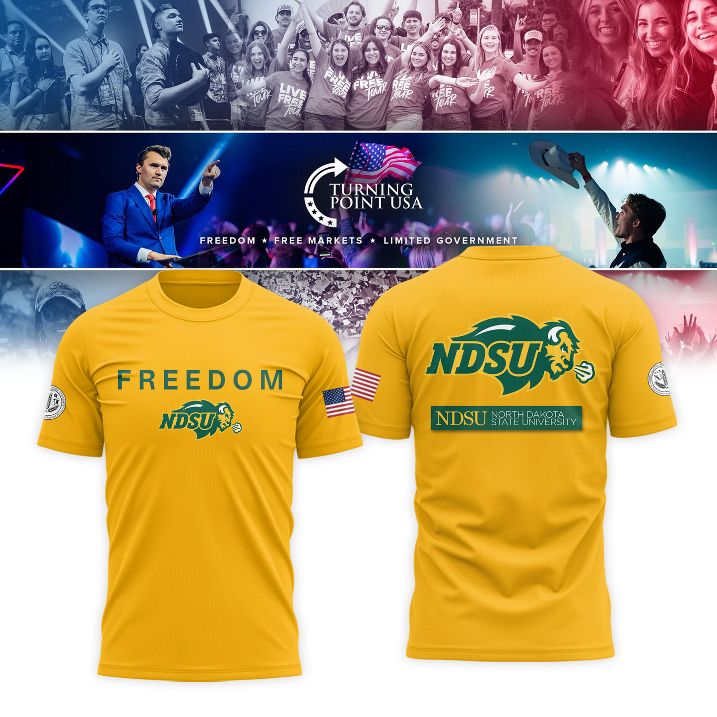 North Dakota State University Freedom Tshirt