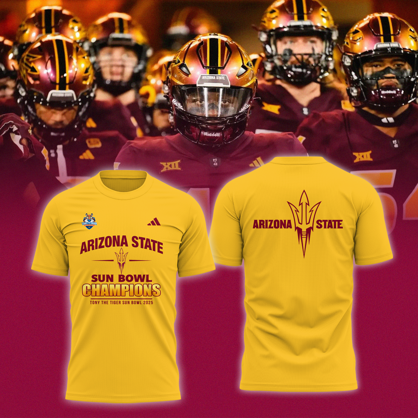 ARIZONA STATE 2025  TONY THE TIGER SUN BOWL Champions TShirt Limited Edition