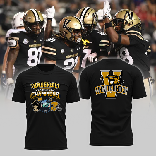 VANDERBILT 2025 RELIAQUEST BOWL Champions TShirt Limited Edition