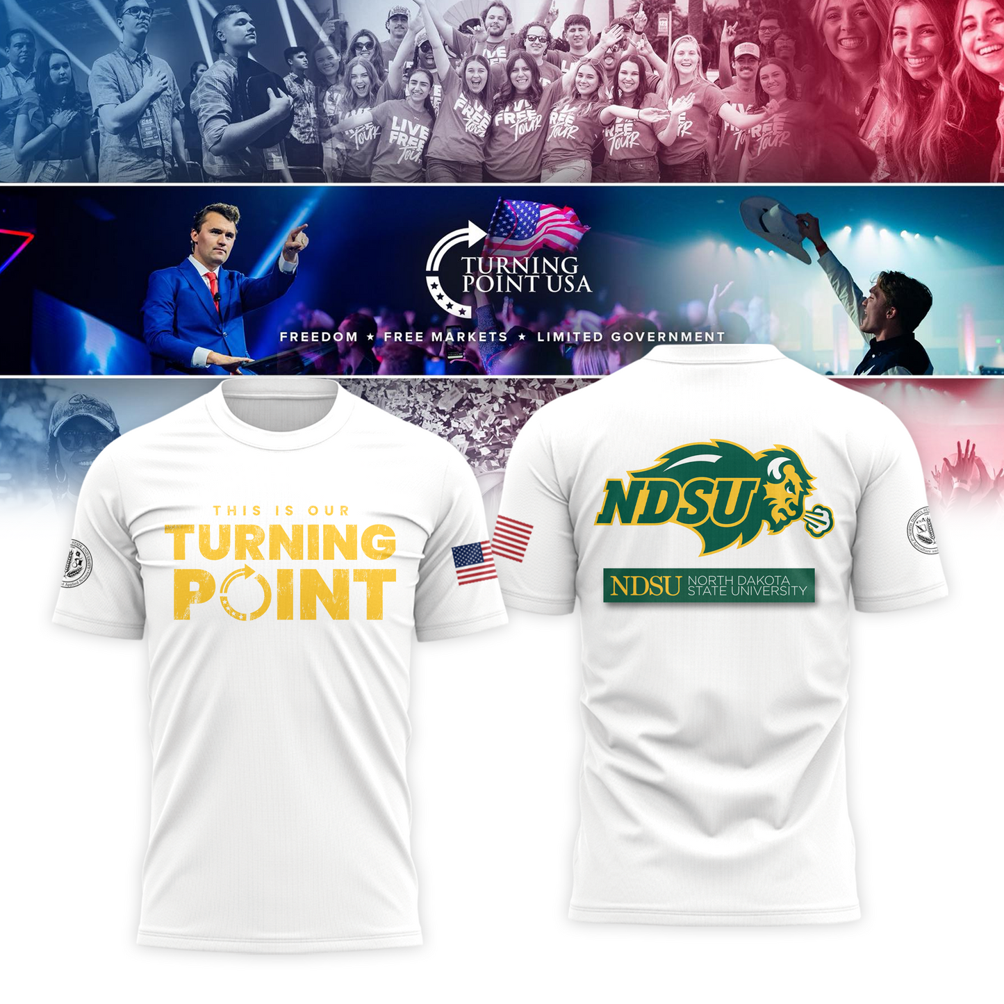 North Dakota State University Freedom Tshirt