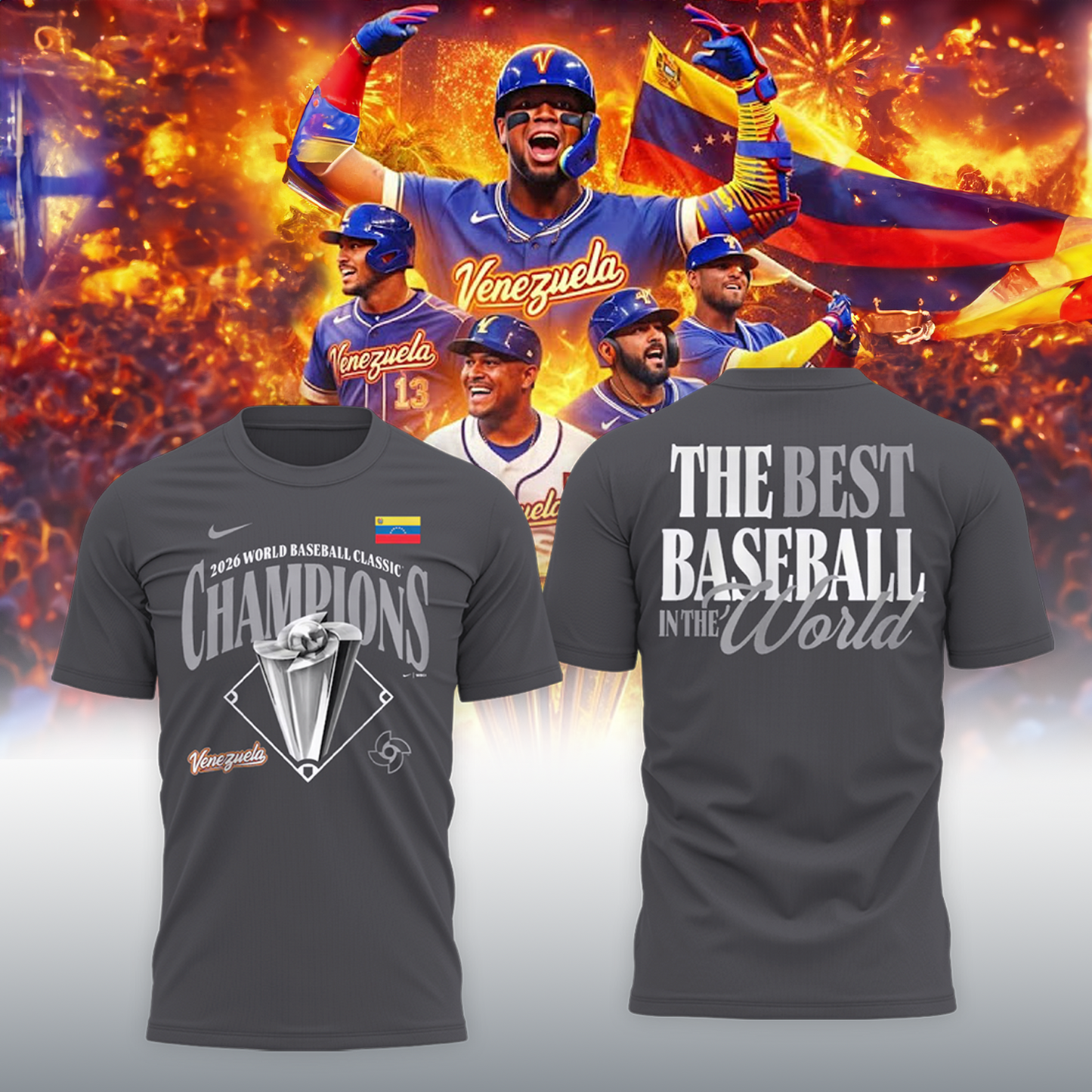 Venezuela Baseball LEGENDS 2026 World Baseball Classic Champions T-Shirt