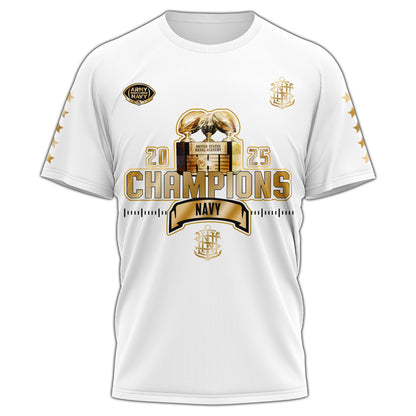 .Navy Midshipmen Special Back to Back CIC trophy Champions 2025 T.shirt #2