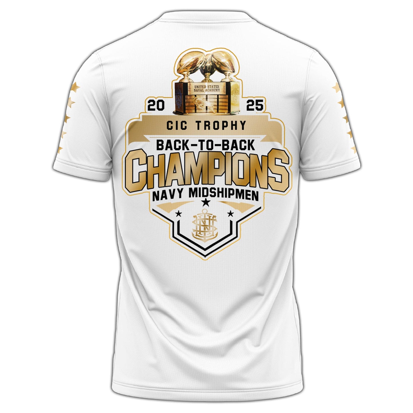 .Navy Midshipmen Special Back to Back CIC trophy Champions 2025 T.shirt #2