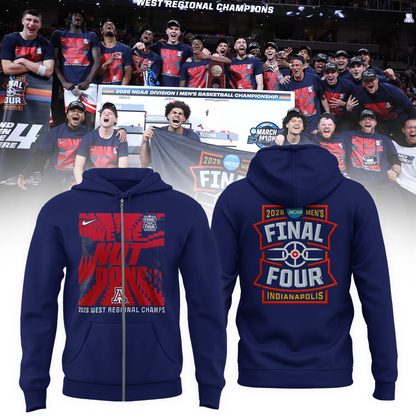 Arizona Wildcats 2026 Men's Basketball Tournament March Madness Final Four Zip Hoodie